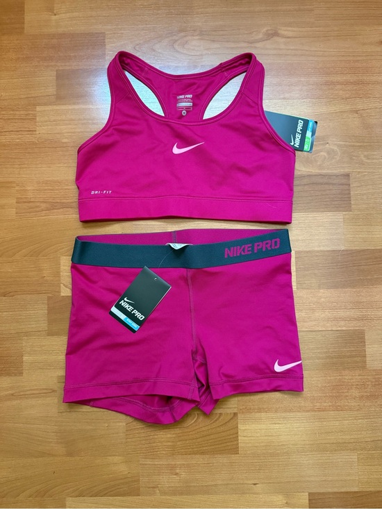 Nike Pants - Nike Hot Pink Pro Dri-FIT Sports Bra & Shorts Set